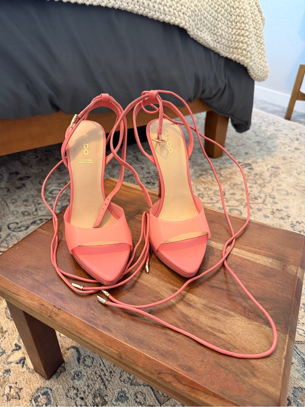 Aldo Coral Lace-Up Pointed-Toe High Heels
